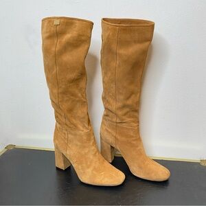 Diane Von Furstenberg Camel Suede Heeled Boots